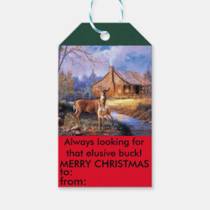 Étiquette évasive de cadeau de Noël de mâle de