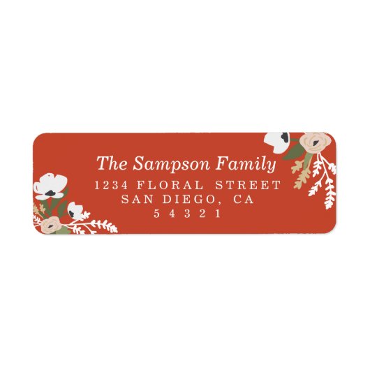 Étiquette Evelyn Floral (Devant)