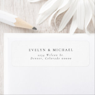 Étiquette EVELYN Simple Minimaliste Serif Police Adresse de