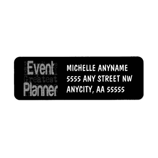 Étiquette Event Planner (Devant)