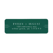 Étiquette EVERLY Art Deco Emerald Return Address Labels (Devant)