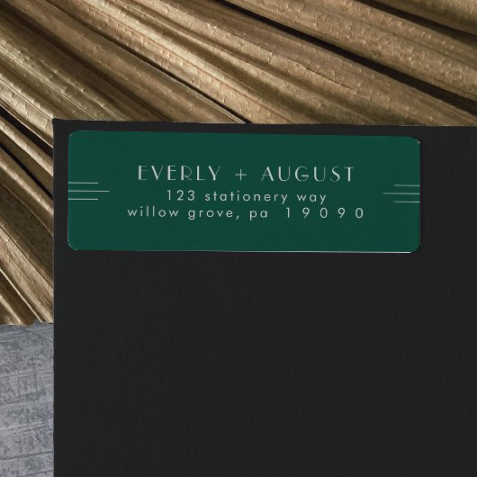 Étiquette EVERLY Art Deco Emerald Return Address Labels