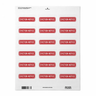 Étiquette Eviction Notice Office  Label
