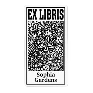 Étiquette Ex Libris Abstrait Floral