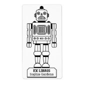 Étiquette Ex Libris - Bibliothécaire Robot (Devant)