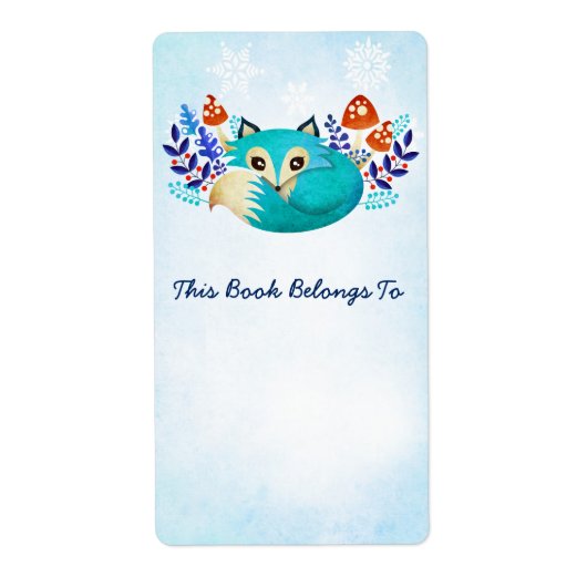 Étiquette Ex-libris Blue Fox (Devant)