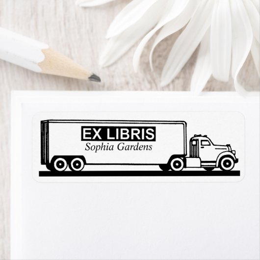 Étiquette Ex Libris - Camion (En situation)