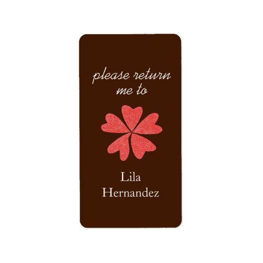 Étiquette Ex-libris chocolat & rouge (Devant)