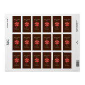 Étiquette Ex-libris chocolat & rouge (Feuille entière)