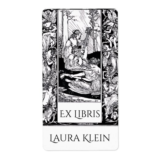 Étiquette Ex Libris de style vintage (Devant)