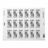 Étiquette Ex Libris - Hibou (Feuille entière)