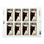 Étiquette Ex Libris - Peeping Black Cat (filtré) (Feuille entière)