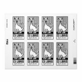 Étiquette Ex Libris - Retro Cat v2 (Feuille entière)