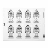 Étiquette Ex Libris - Robot Librarian v2 (Feuille entière)