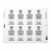 Étiquette Ex Libris - Robot Librarian v3 (Feuille entière)