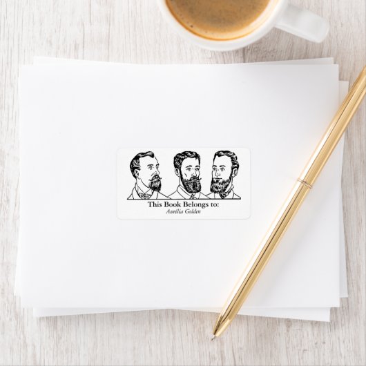 Étiquette Ex Libris - Trois hommes v6 (En situation)