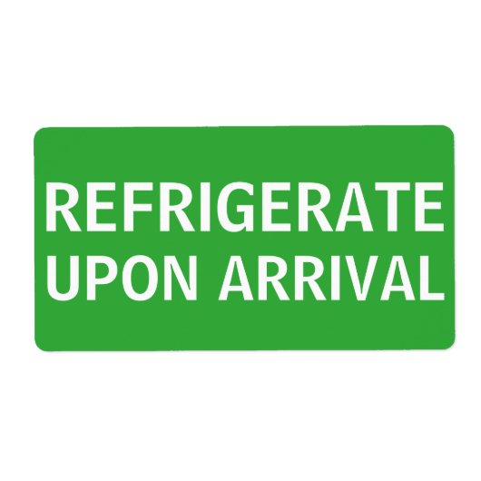 Étiquette Expédition avec réfrigération à l'arrivée (Devant)
