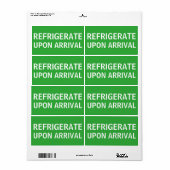 Étiquette Expédition avec réfrigération à l'arrivée (Feuille entière)