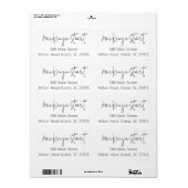Étiquette Expédition d'adresse de script simple et simple mi (Feuille entière)