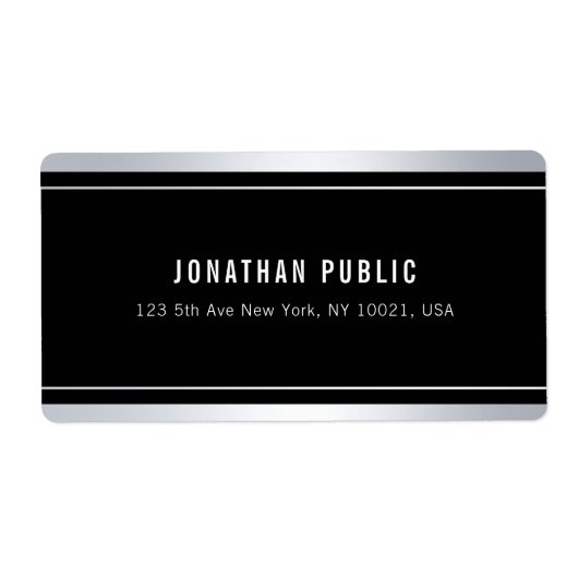 Étiquette Expédition personnalisée faux argent noir moderne  (Devant)
