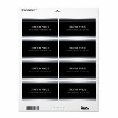 Étiquette Expédition personnalisée faux argent noir moderne  (Feuille entière)