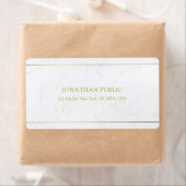 Étiquette Expédition Simple et Élégant Texte Marbre Or (En situation)