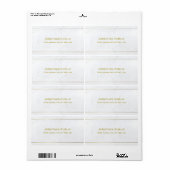 Étiquette Expédition Texte Marbre Or Design Simple Élégant (Feuille entière)