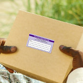 Étiquette Expédition violet avec nom d'entreprise en surbril