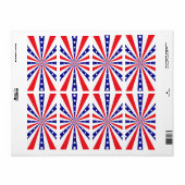 Étiquette Explosion de soleil patriotique (Feuille entière)