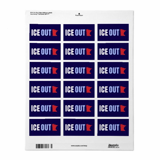 Étiquette Expulser l'ICE Anti Trump (Feuille entière)