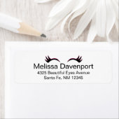 Étiquette Eyelashes tendance rose et noir (En situation)