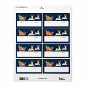 Étiquette Fa La Christmas Llama Reindeers & Sleigh Toxits (Feuille entière)