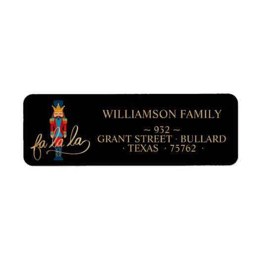 Étiquette Fa La La Christmas Nutcracker Famille (Devant)