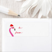 Étiquette Fa la la la Flamant rose Vacances De/vers Étiquett (En situation)