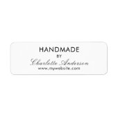 Étiquette Fabriqué à la main avec le nom blanc (Devant)