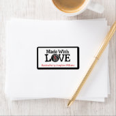 Étiquette Fabriqué à la main par et Fabriqué avec amour (En situation)