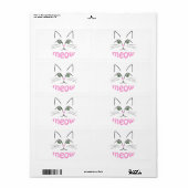 Étiquette Face de chat (Feuille entière)