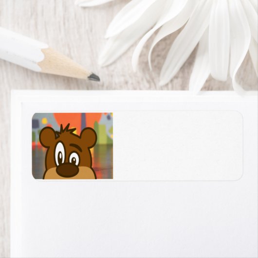 Étiquette Face de l'ours Brown (En situation)