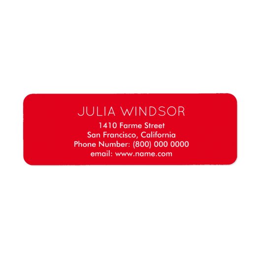 Étiquette facile à lire et simple, simple, rouge (Devant)