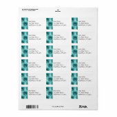 Étiquette Faded Floral Swirl Turquoise Turquoise Bleu Cadeau (Feuille entière)