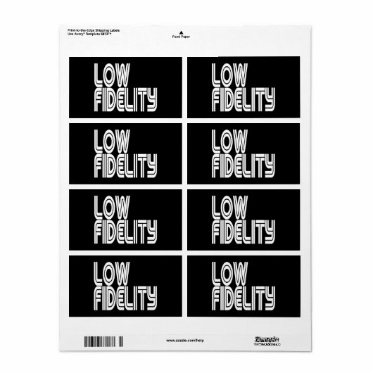 Étiquette Faible fidélité (Feuille entière)