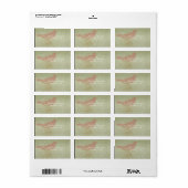 Étiquette Faire part de date de Rouge Oiseau Bois Vert Grain (Feuille entière)