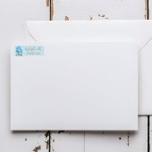 Étiquette Faire-part de mariage bleu ciel floral rétro simpl