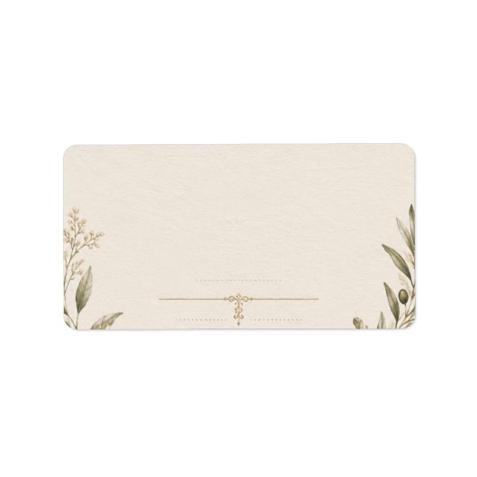 Étiquette Faire-part de mariage botanique – Romantique (Devant)