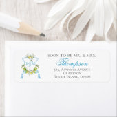 Étiquette Faire-part de mariage de crête de style méditerran (En situation)