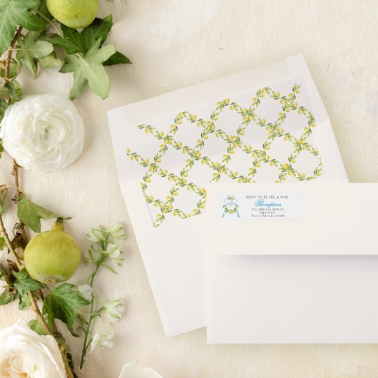 Étiquette Faire-part de mariage de crête de style méditerran