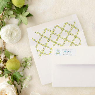 Étiquette Faire-part de mariage de crête de style méditerran