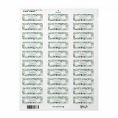 Étiquette Faire-Part de Mariage Eucalyptus Vert Argenté (Feuille entière)