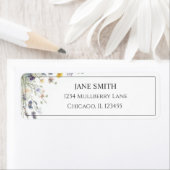Étiquette Faire-part de mariage Fleur sauvage délicate (En situation)