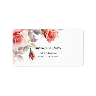 Étiquette Faire-part de mariage floral Boho Blush